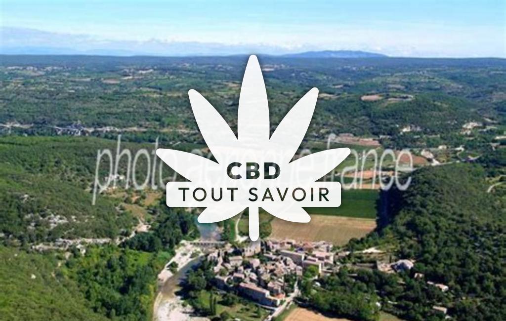 Village à Saint-Andre-de-Roquepertuis avec feuille Cannabis CBD