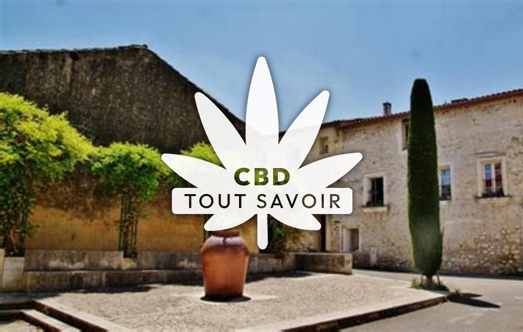 Village à Rochefort-du-Gard avec feuille Cannabis CBD