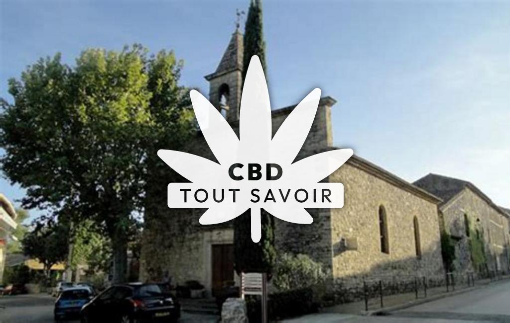 Village à Arpaillargues-Et-Aureillac avec feuille Cannabis CBD