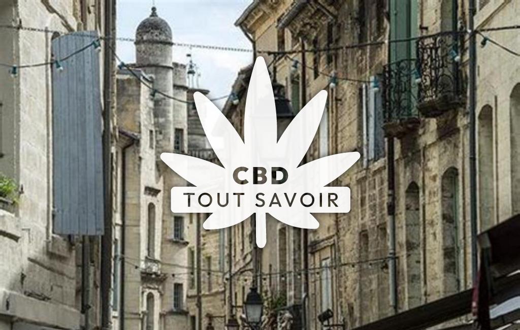 Village à Blauzac avec feuille Cannabis CBD