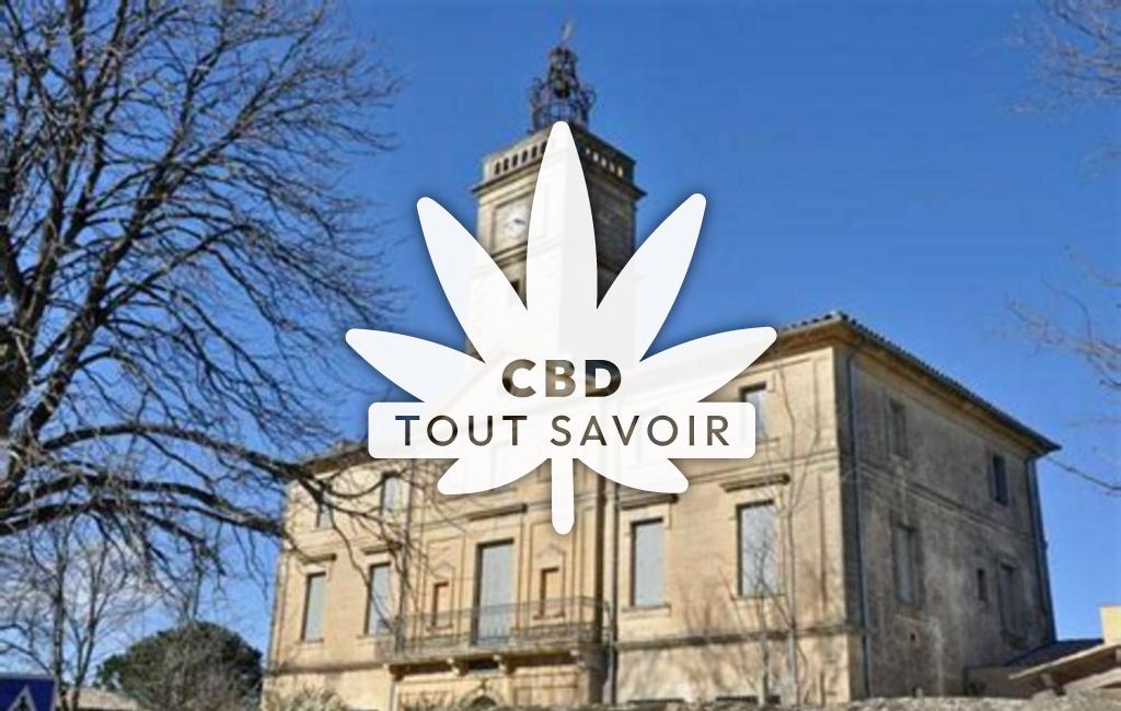Village à Flaux avec feuille Cannabis CBD
