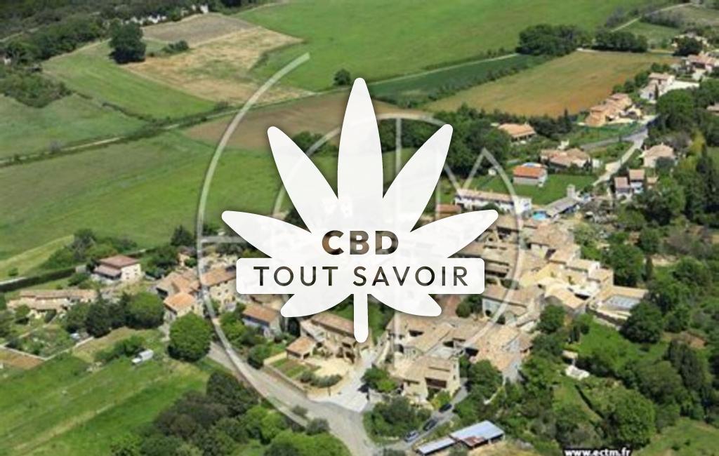 Village à Foissac avec feuille Cannabis CBD