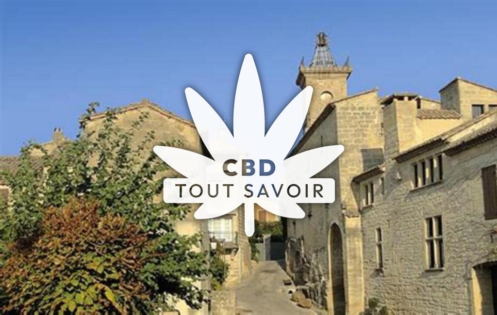 Village à Saint-Siffret avec feuille Cannabis CBD