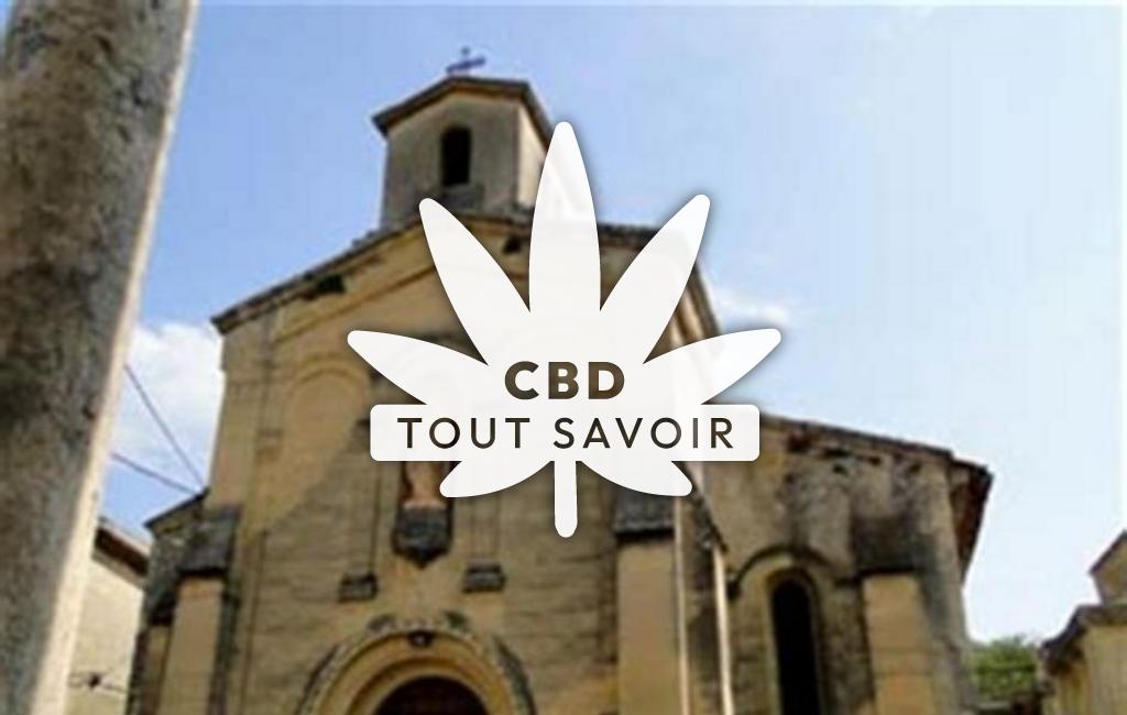 Village à Sanilhac-Sagries avec feuille Cannabis CBD