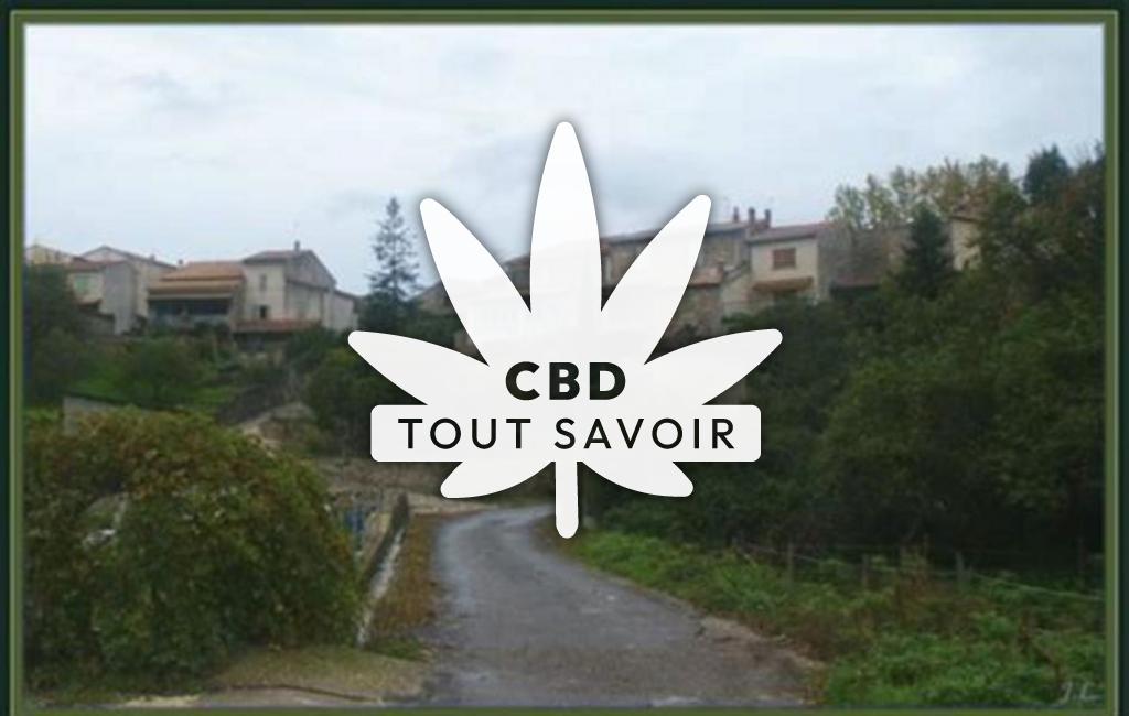 Village à Ribaute-les-Tavernes avec feuille Cannabis CBD