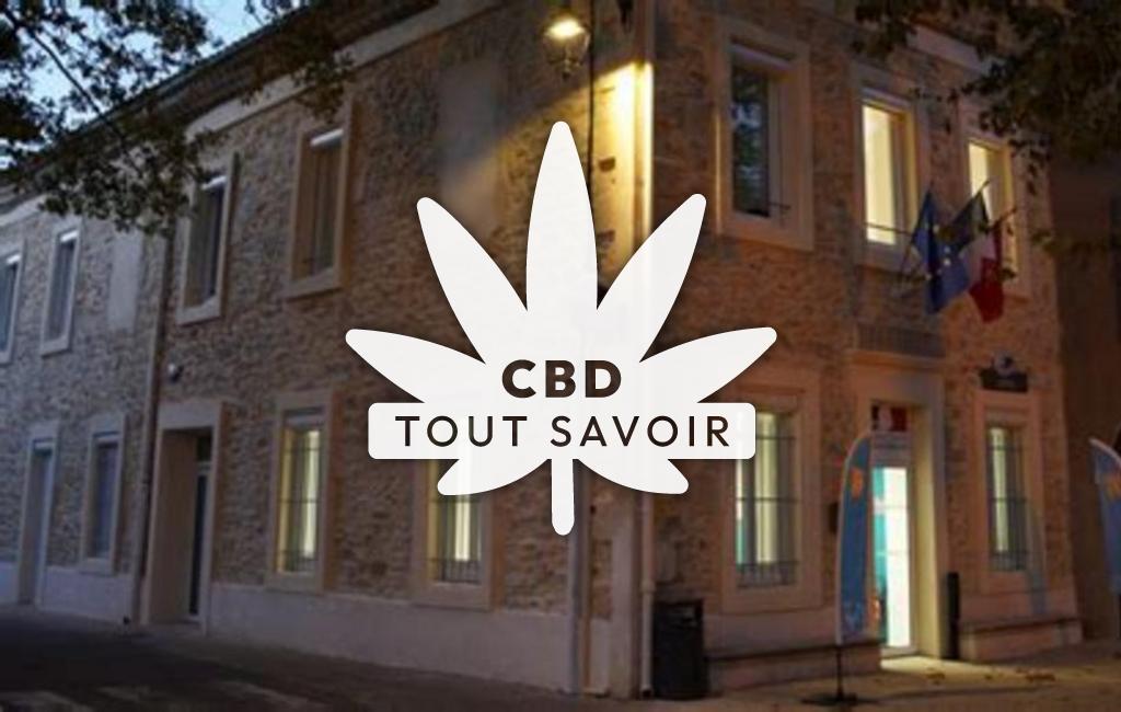 Village à Fons avec feuille Cannabis CBD