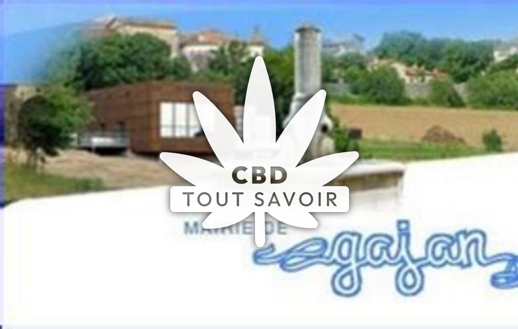 Village à Gajan avec feuille Cannabis CBD