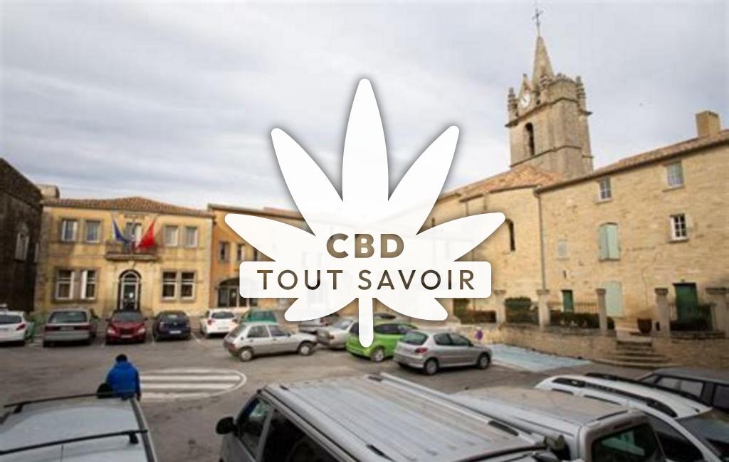 Village à Montpezat avec feuille Cannabis CBD
