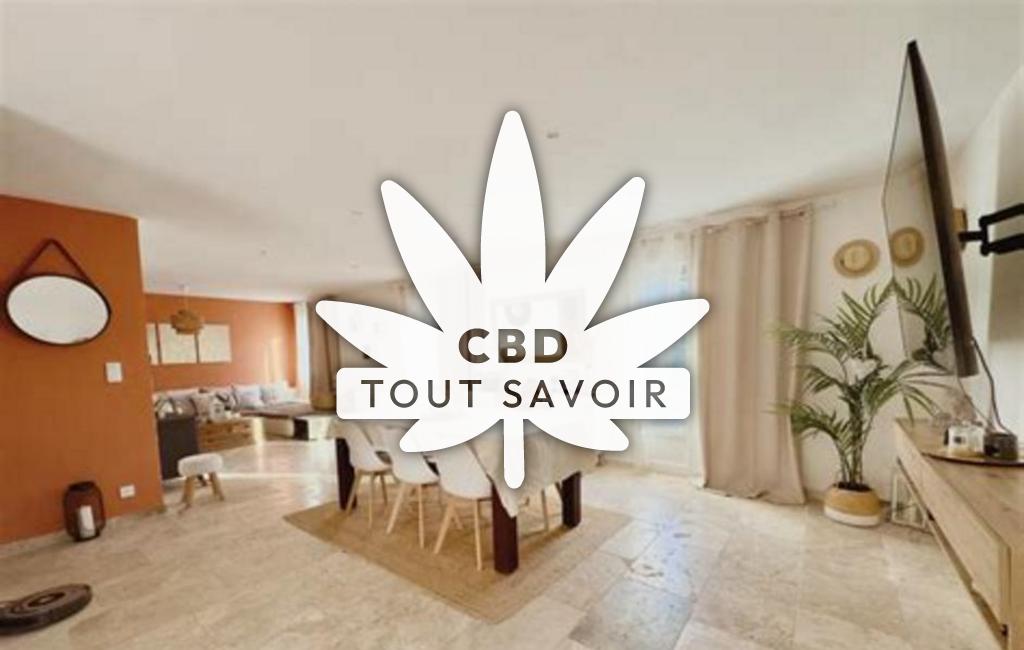 Village à Saint-Mamert-du-Gard avec feuille Cannabis CBD