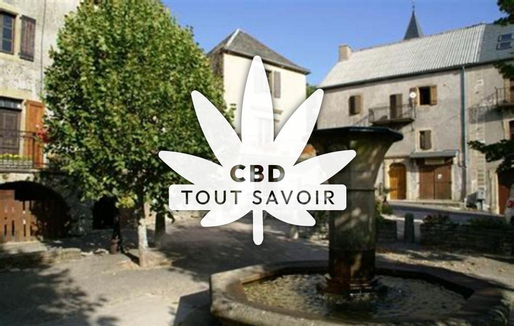 Village à Dourbies avec feuille Cannabis CBD