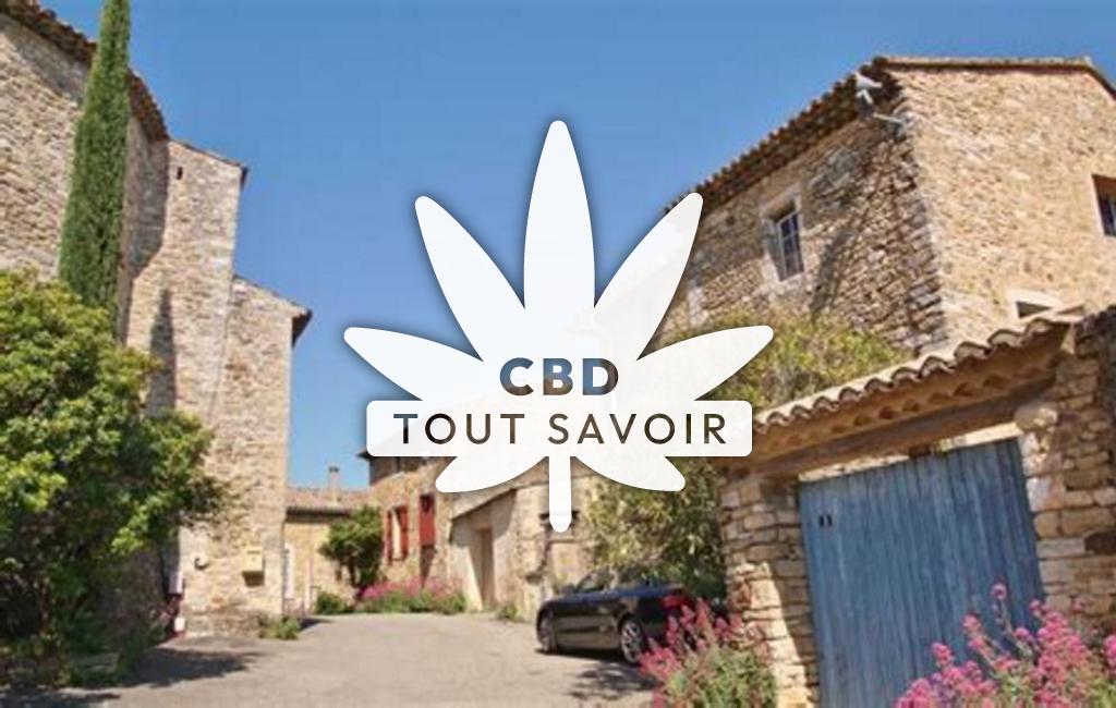 Village à Saint-Christol-de-Rodieres avec feuille Cannabis CBD