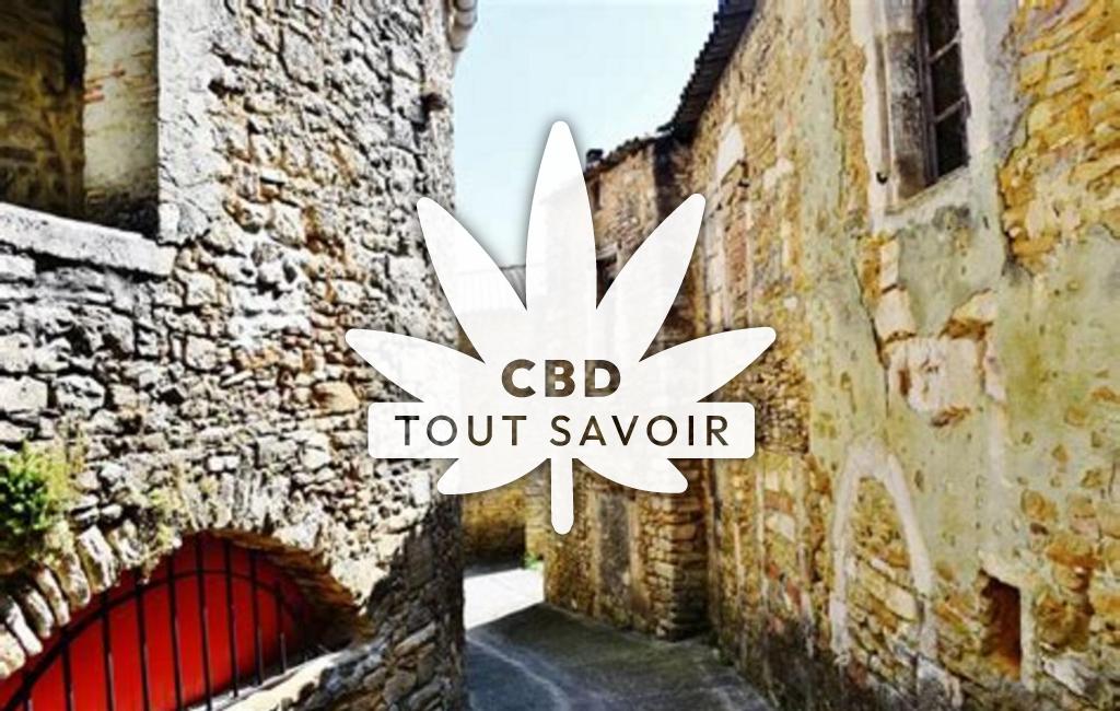Village à Salazac avec feuille Cannabis CBD