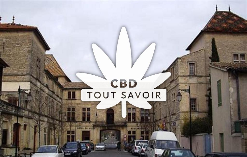 Village à Caveirac avec feuille Cannabis CBD