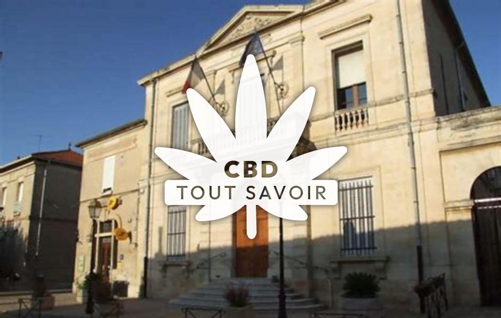 Village à Codognan avec feuille Cannabis CBD