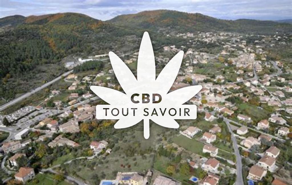 Village à Les-Mages avec feuille Cannabis CBD