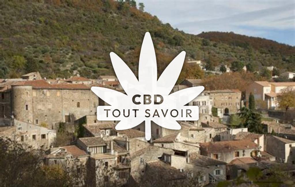 Village à Saint-Jean-de-Valeriscle avec feuille Cannabis CBD
