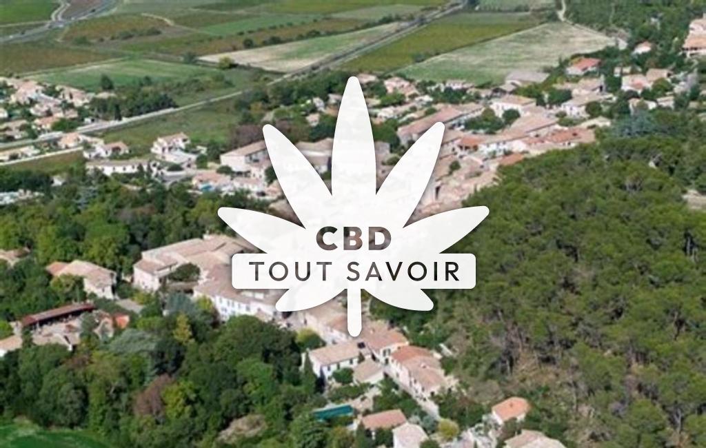Village à Langlade avec feuille Cannabis CBD