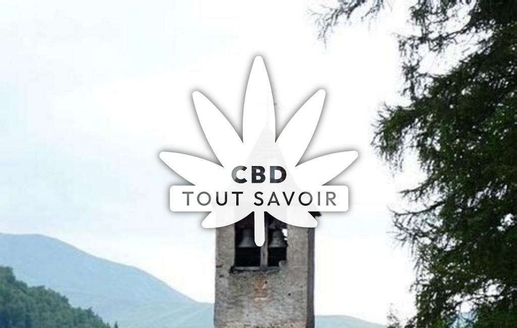 Village à Cazarilh-Laspenes avec feuille Cannabis CBD