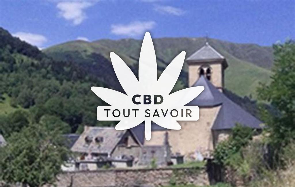 Village à Jurvielle avec feuille Cannabis CBD
