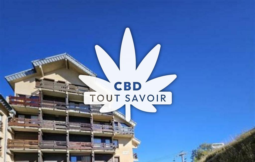 Village à Saint-Aventin avec feuille Cannabis CBD
