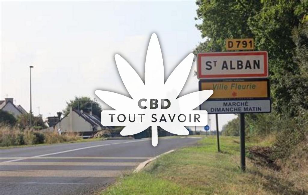 Village à Saint-Alban avec feuille Cannabis CBD