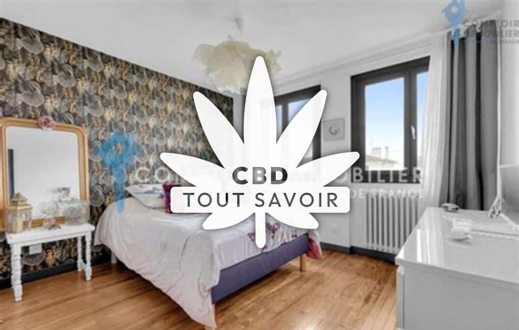 Village à Bruguieres avec feuille Cannabis CBD