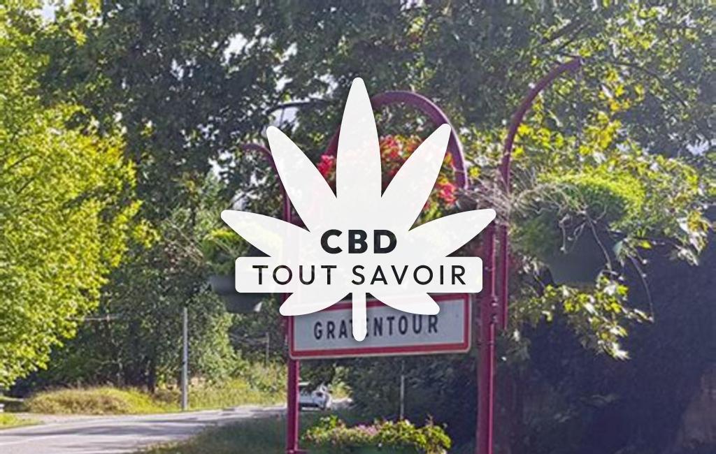 Village à Gratentour avec feuille Cannabis CBD