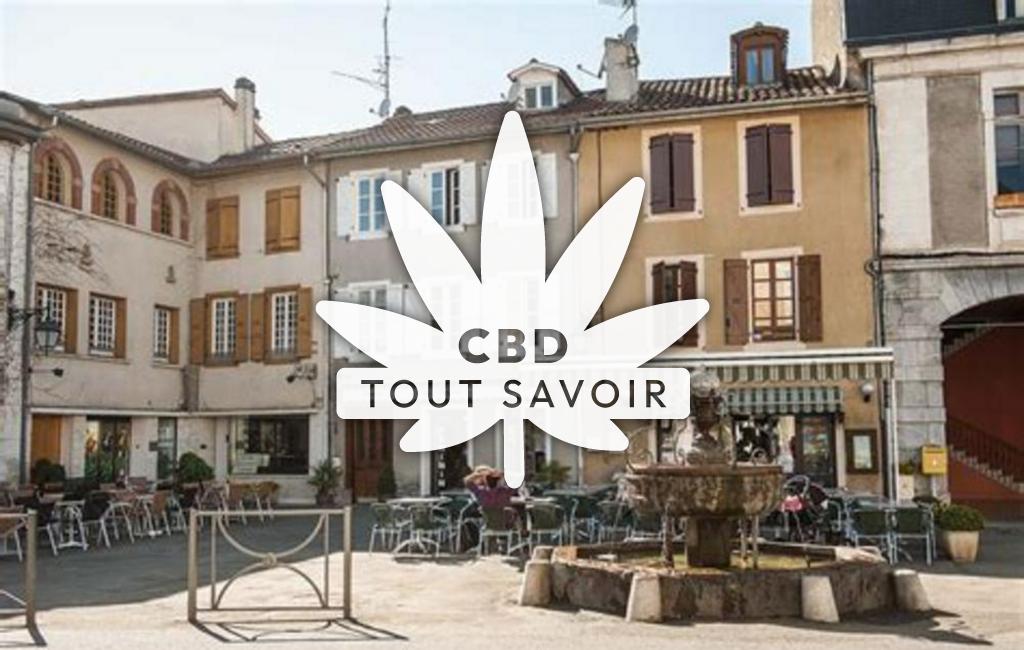 Village à Aspet avec feuille Cannabis CBD