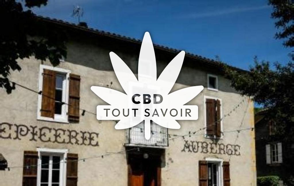 Village à Fougaron avec feuille Cannabis CBD