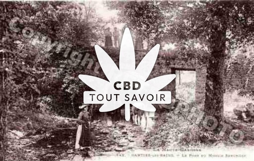 Village à Ganties avec feuille Cannabis CBD