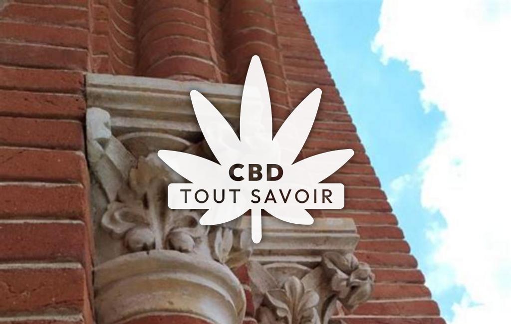 Village à Lapeyrouse-Fossat avec feuille Cannabis CBD