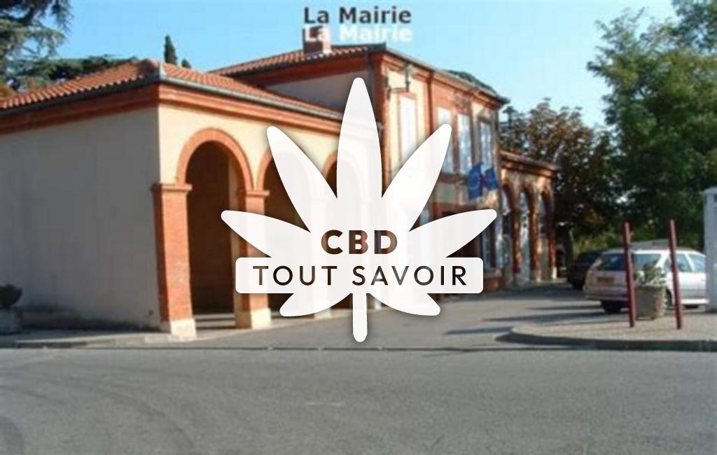 Village à Grazac avec feuille Cannabis CBD