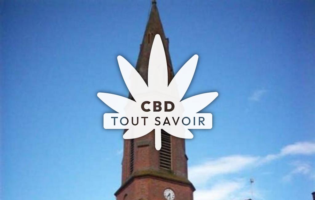 Village à Lagrace-Dieu avec feuille Cannabis CBD