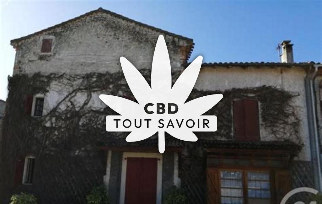 Village à Saint-Julien-sur-Garonne avec feuille Cannabis CBD