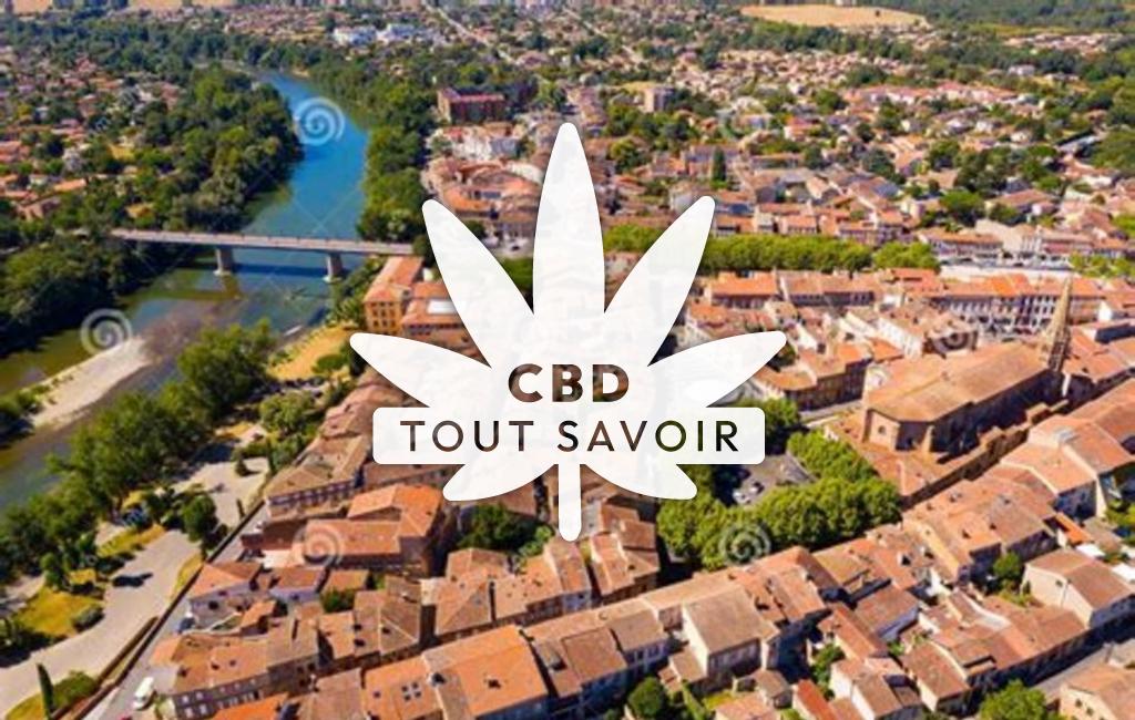 Village à Ambax avec feuille Cannabis CBD