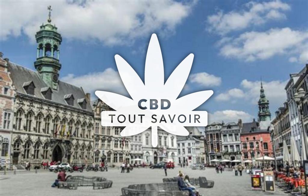 Village à Mons avec feuille Cannabis CBD