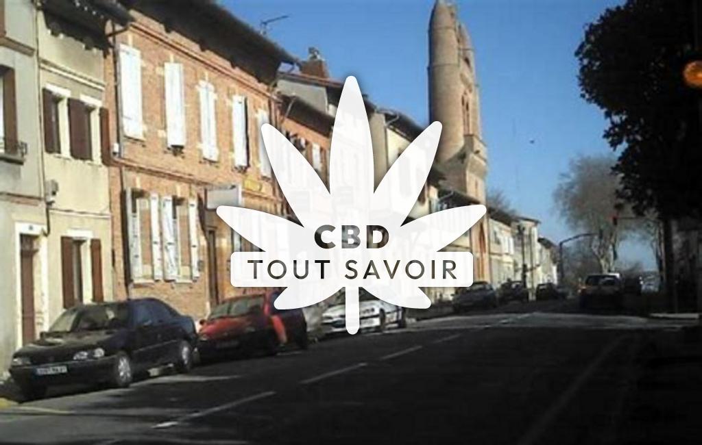 Village à Villenouvelle avec feuille Cannabis CBD