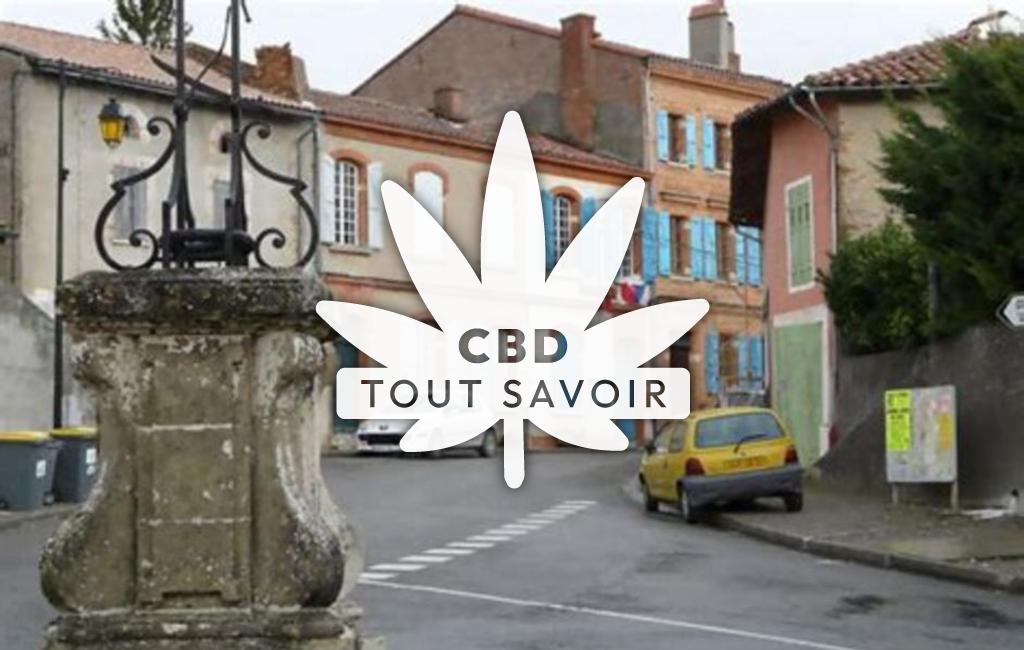 Village à Latrape avec feuille Cannabis CBD