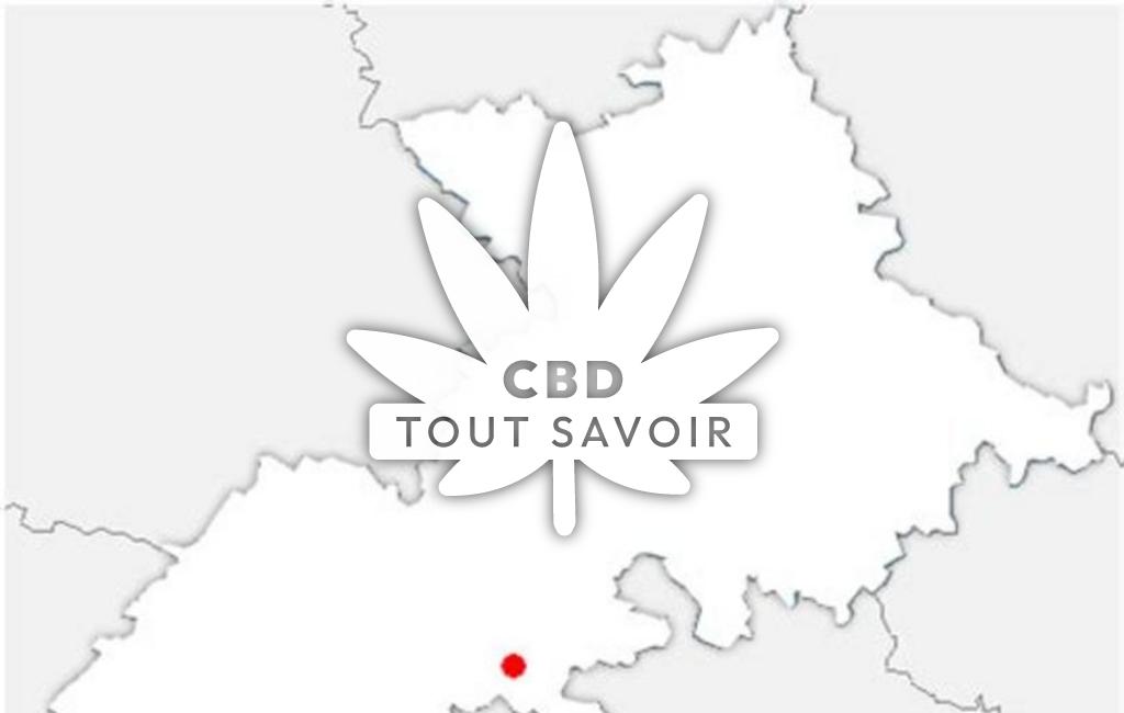 Village à Saint-Christaud avec feuille Cannabis CBD