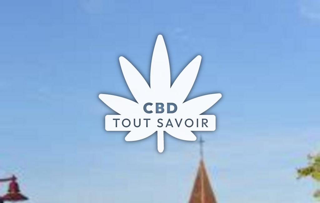 Village à Pechabou avec feuille Cannabis CBD
