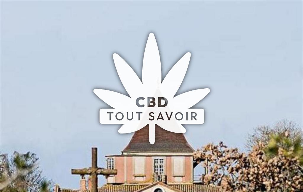 Village à Larra avec feuille Cannabis CBD