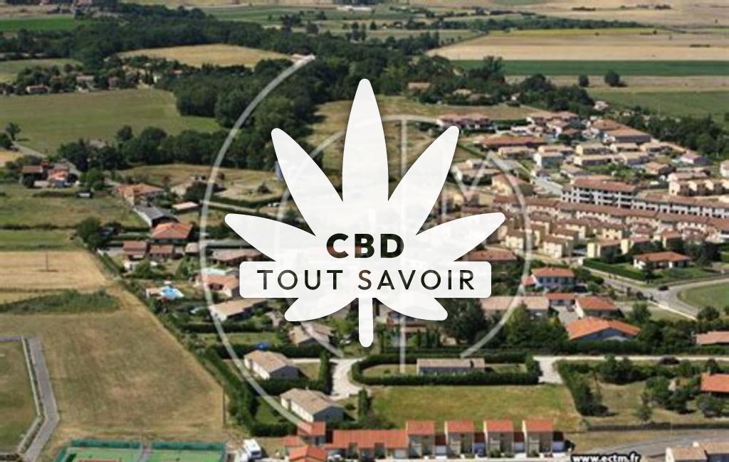 Village à Merville avec feuille Cannabis CBD