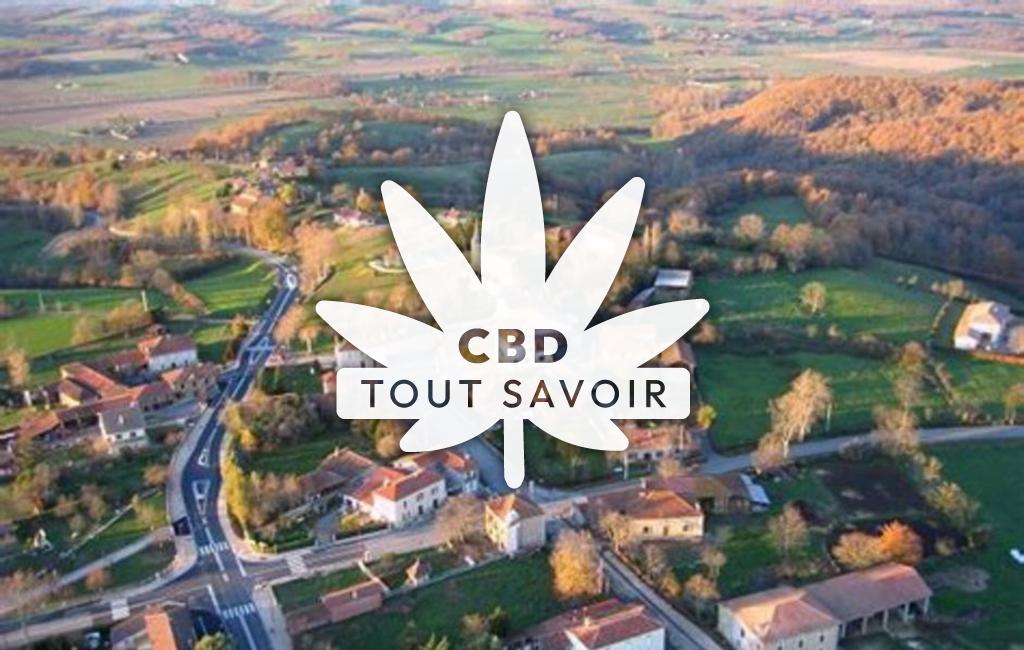 Village à Ciadoux avec feuille Cannabis CBD