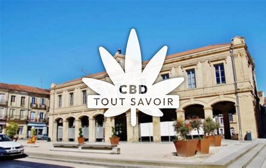 Village à Gensac-de-Boulogne avec feuille Cannabis CBD