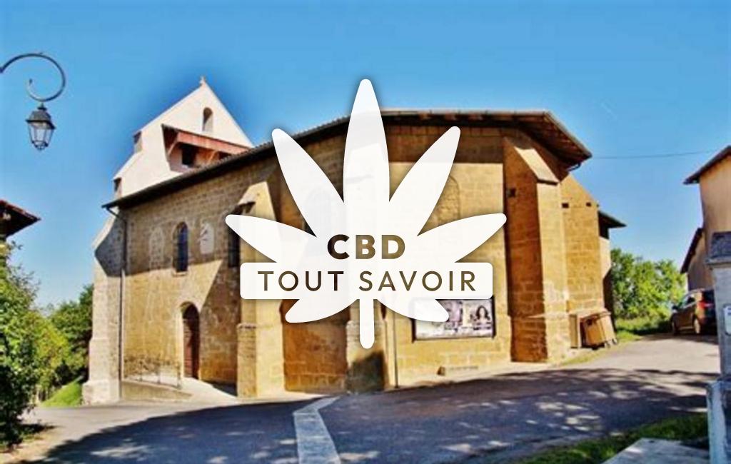 Village à Mondilhan avec feuille Cannabis CBD