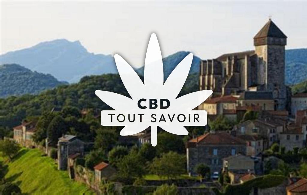 Village à Saint-Loup-en-Comminges avec feuille Cannabis CBD