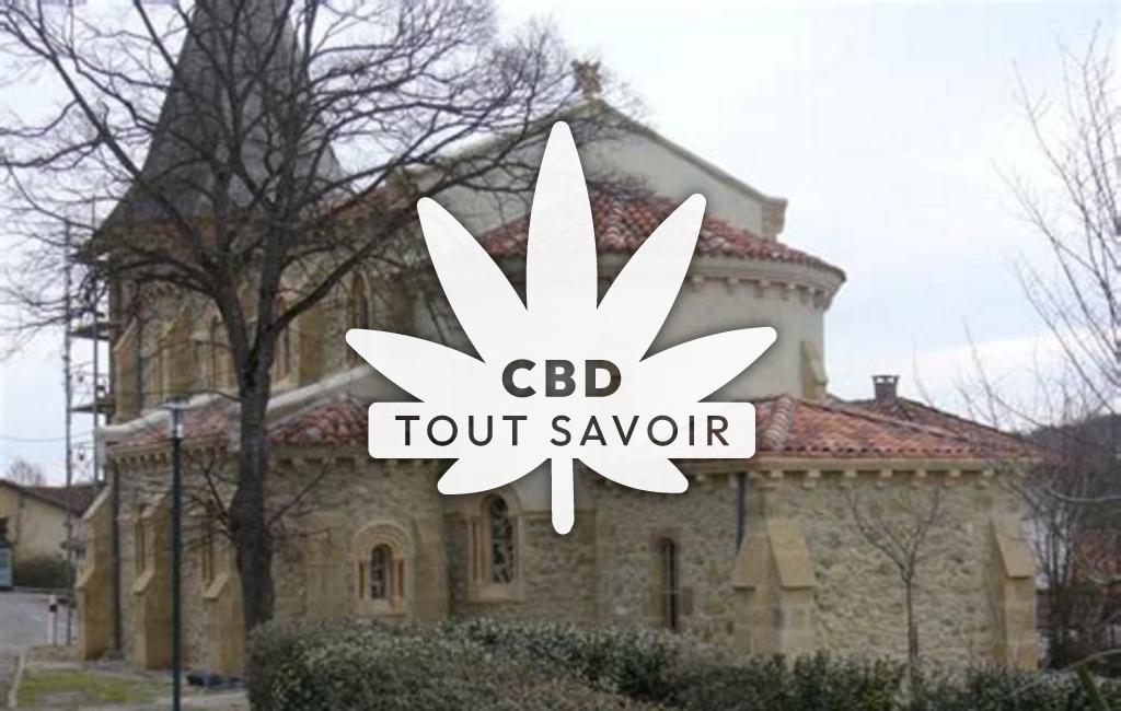 Village à Sarremezan avec feuille Cannabis CBD