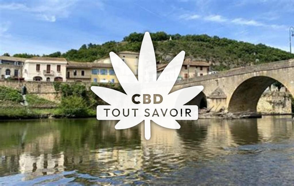Village à Arnaud-Guilhem avec feuille Cannabis CBD