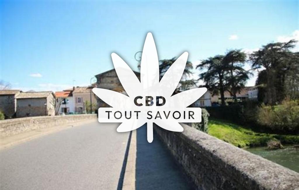 Village à Mancioux avec feuille Cannabis CBD