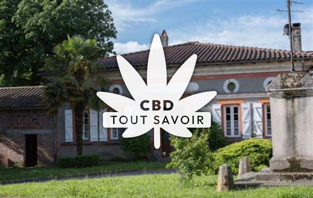 Village à Forgues avec feuille Cannabis CBD